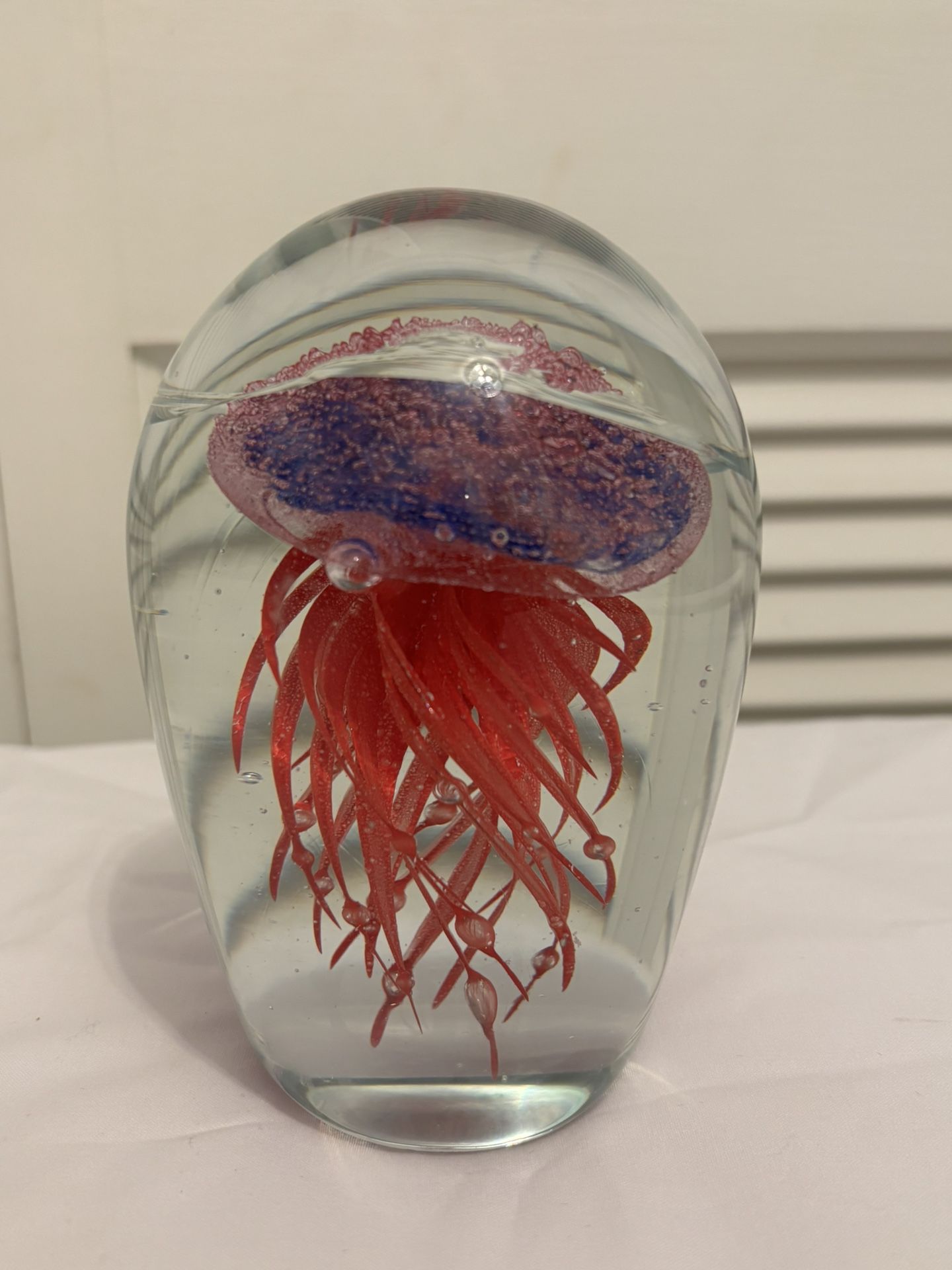 5.5” Large Art Glass Jellyfish  Heavy Paperweight 