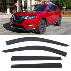 Fits 2014-2020 Nissan Rogue Low Profile Style Tape-On Window Visors Rain Deflectors