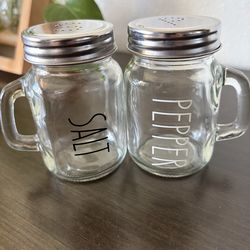 Glass Mason Jar Salt & Pepper Shakers