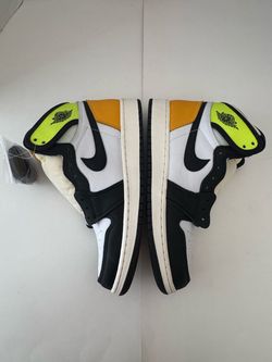 NIB Last 2 Photos Box Top Air Jordan 1 Retro High Grade School Black Volt Orange 575441-118 Kids Size 6.5Y