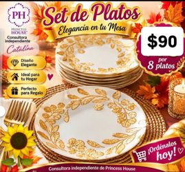 Especial $90.00 Set De 8 Plato’s Nueva Linea Cristal Nacarado Medianos Para Pastel Postres Ensaladas Princess House Ventas Finales
