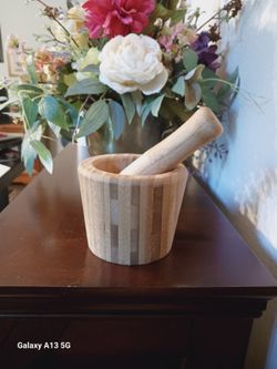 Bamboo Mortar and Pestle Set