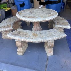 Stone Table And Benches