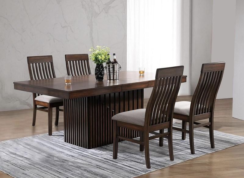 5PC Brown Dining Table Set 