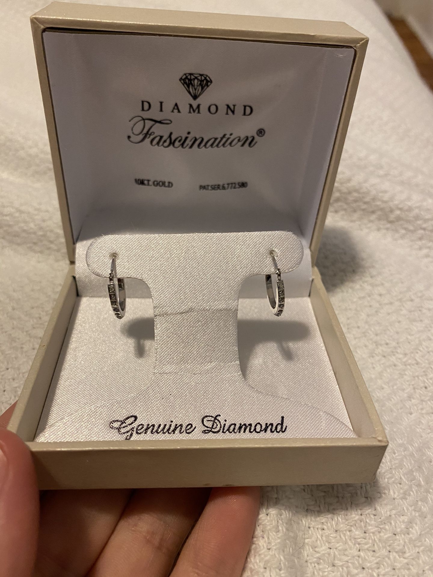 Diamond small hoop earrings