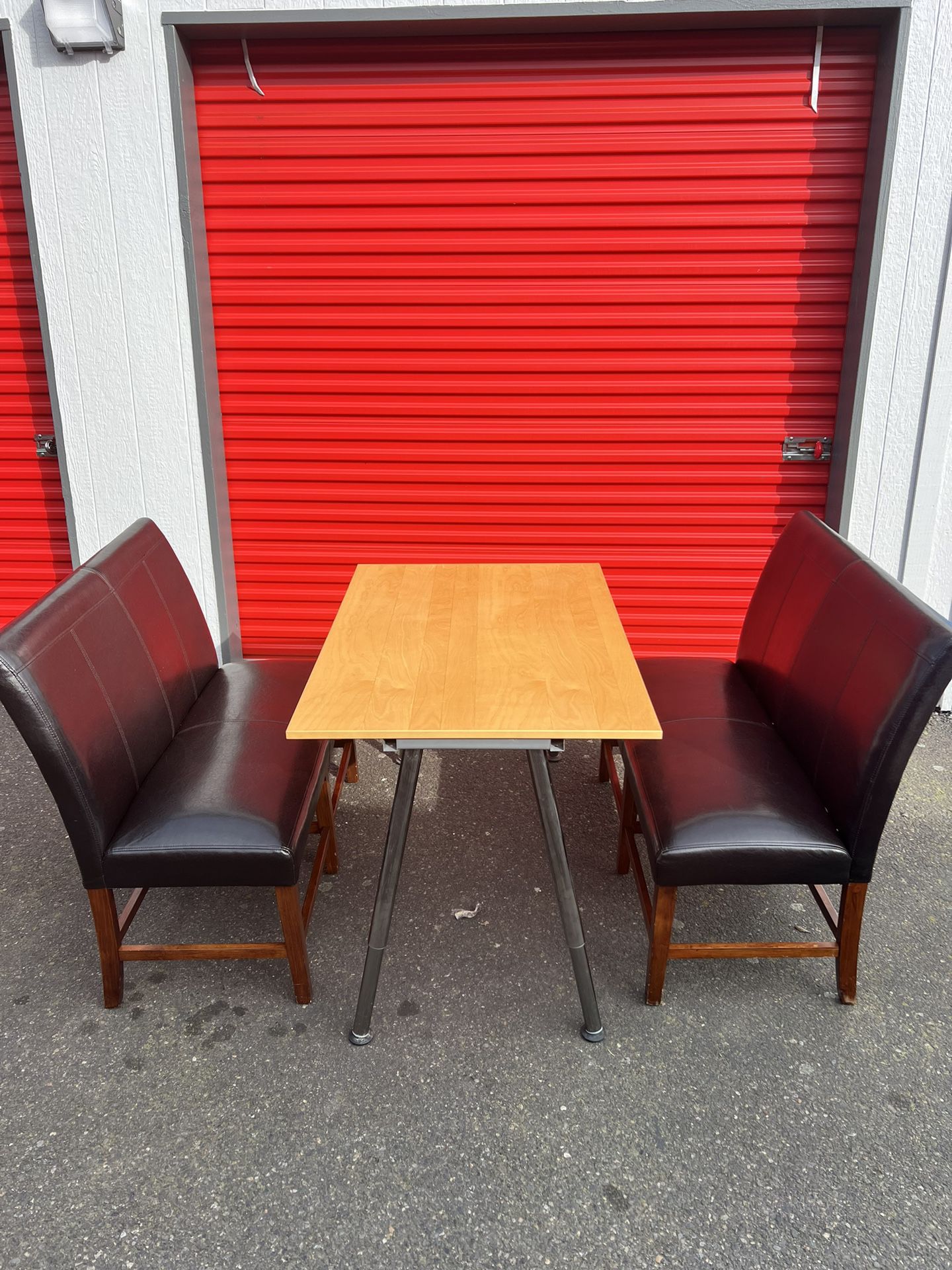 *Free Delivery* Adjustable Height Table + Bench Seats