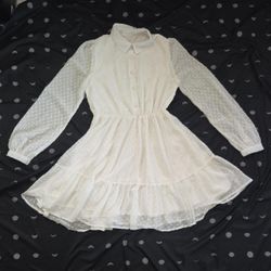 White Dress with Polka Dots