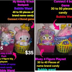 Easter Baskets, Yoshi, Hello Kitty My Melody, Disney Store Plushies, Mickey Mouse Backpack,paw Patrol