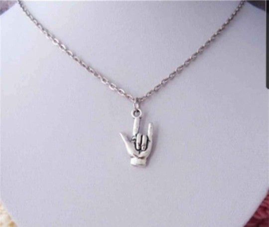 I Love You Sign Language Hot Necklace [Ask Bundle To Save Shipping Cost )