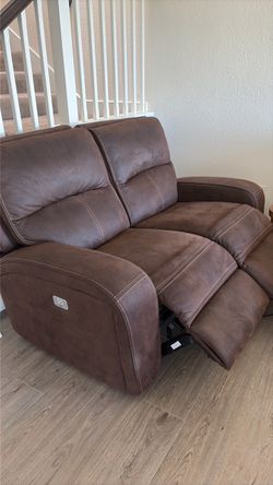 Brown Power Recliner Loveseat