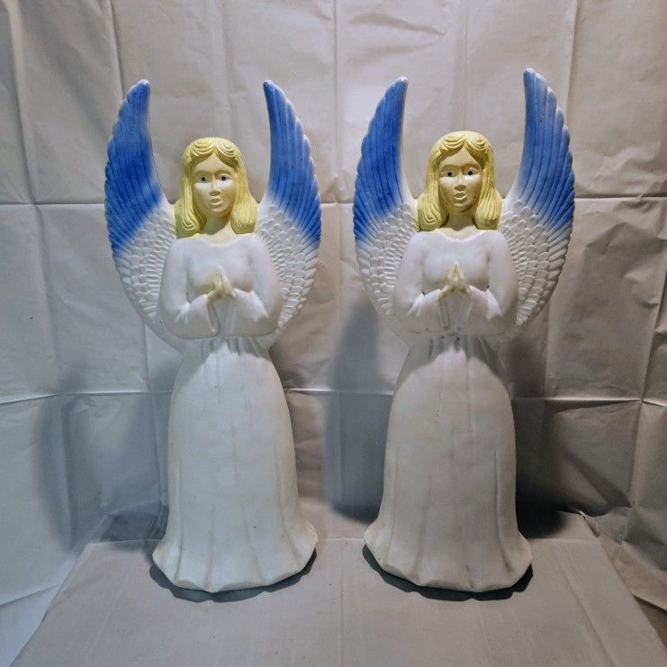 Pair of Vintage 1988 Union Products 30" Angel Blowmolds! (Need Cords/lights)