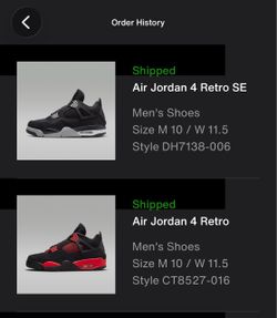 Red Thunder & Black Canvas Jordan 4s