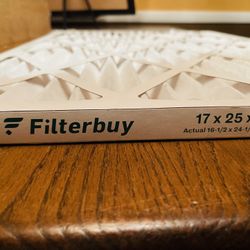 (1) Filterbuy 17x25x1 Air Filter MERV 8 Furnace HVAC AC Allergen Defense