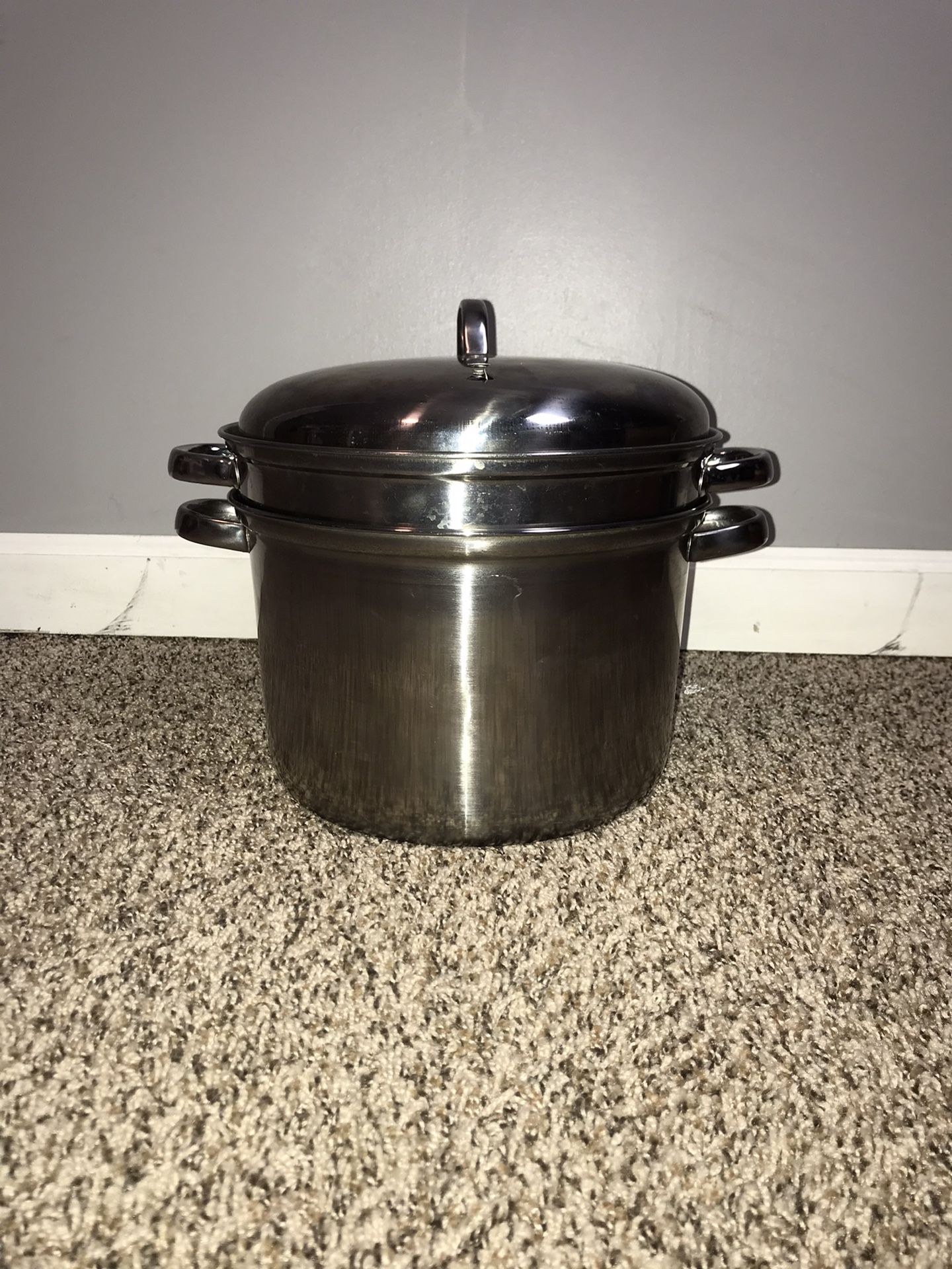 METRO 3 Piece 8 Qt. Pasta Cooker Set Spaghetti/Strainer/Lid