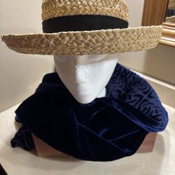 Stylish straw hat with black band