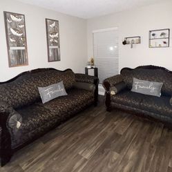 Green & Gold Couches