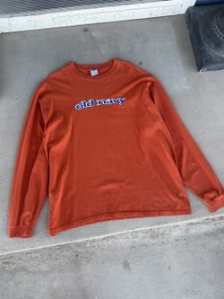 Old Navy Long Sleeve T-Shirt - Mens XL, Orange Rust