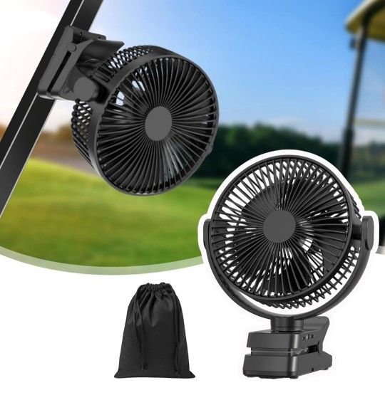 🔋 Ventilador MAGOLFIN portátil con clip magnético y control – 5 velocidades y luz LED