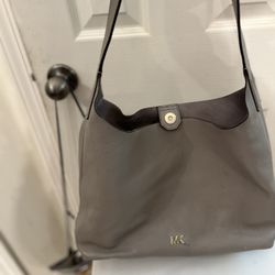 MK Gray Big Leather Purse
