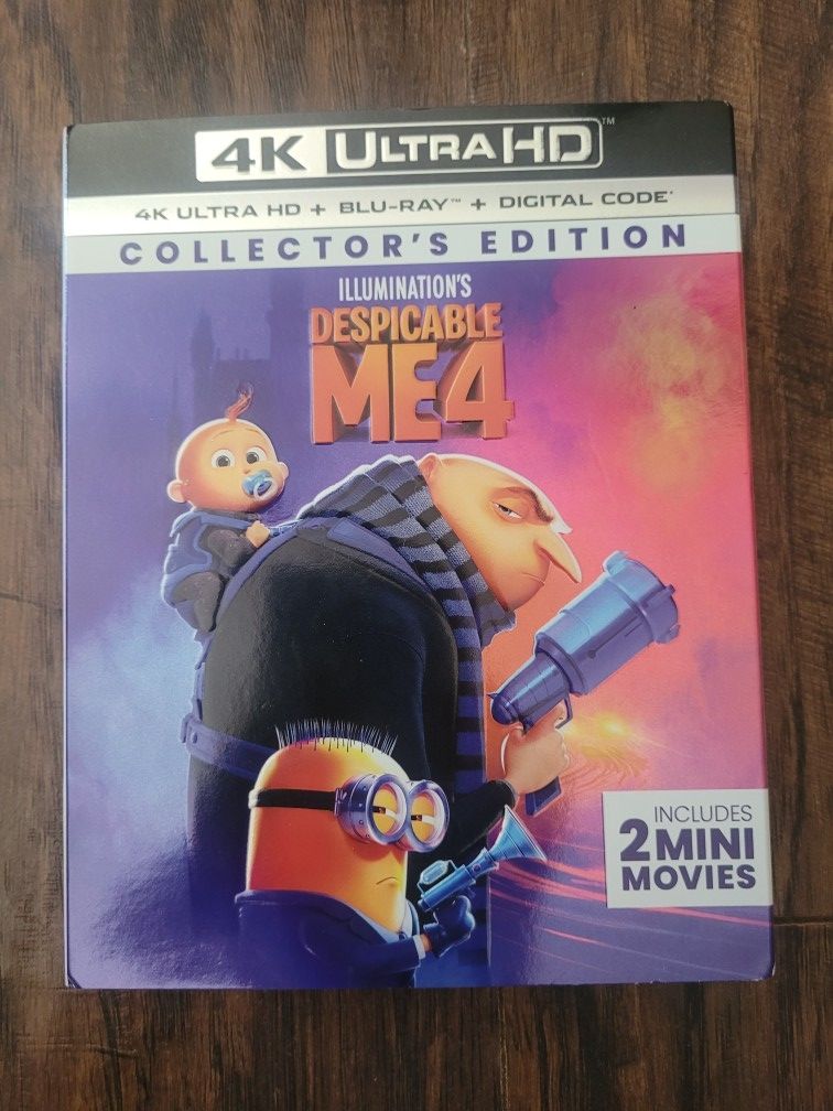 DESPICABLE ME4 ILLUMINATION MOVIE 4K ULTR HD BRAND NEW SEALED! WITH 2 MINI MOVIES INSIDE!