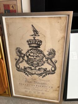 Heraldic Viscount Falmouth Framed Print in Metal