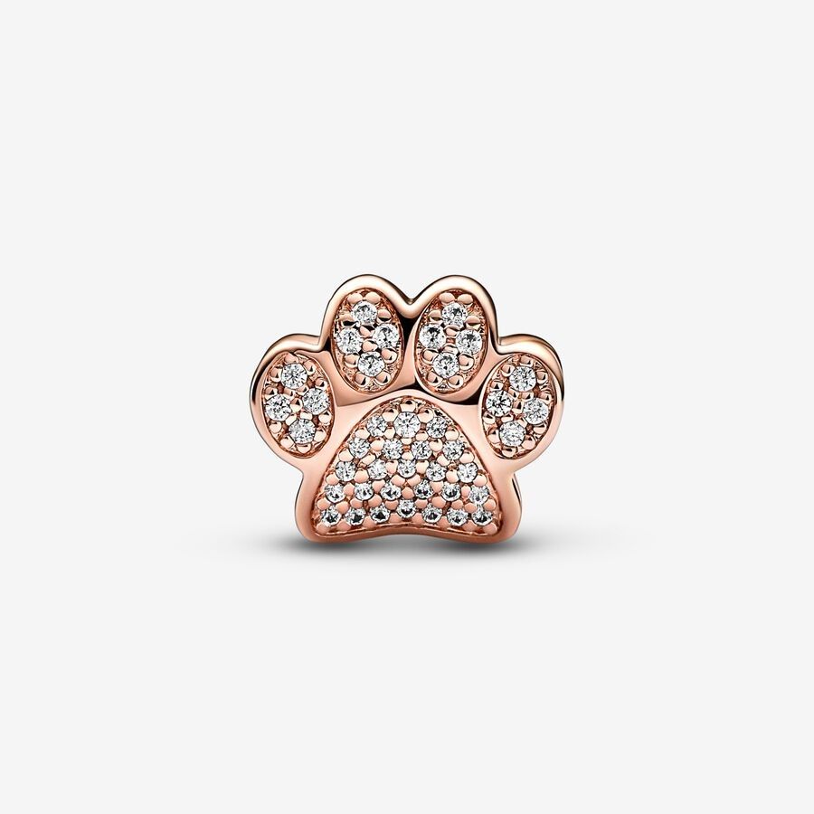 Pandora Sparkling Paw Print Charm