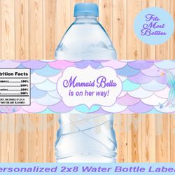 Mermaid Baby Shower labels (12)
