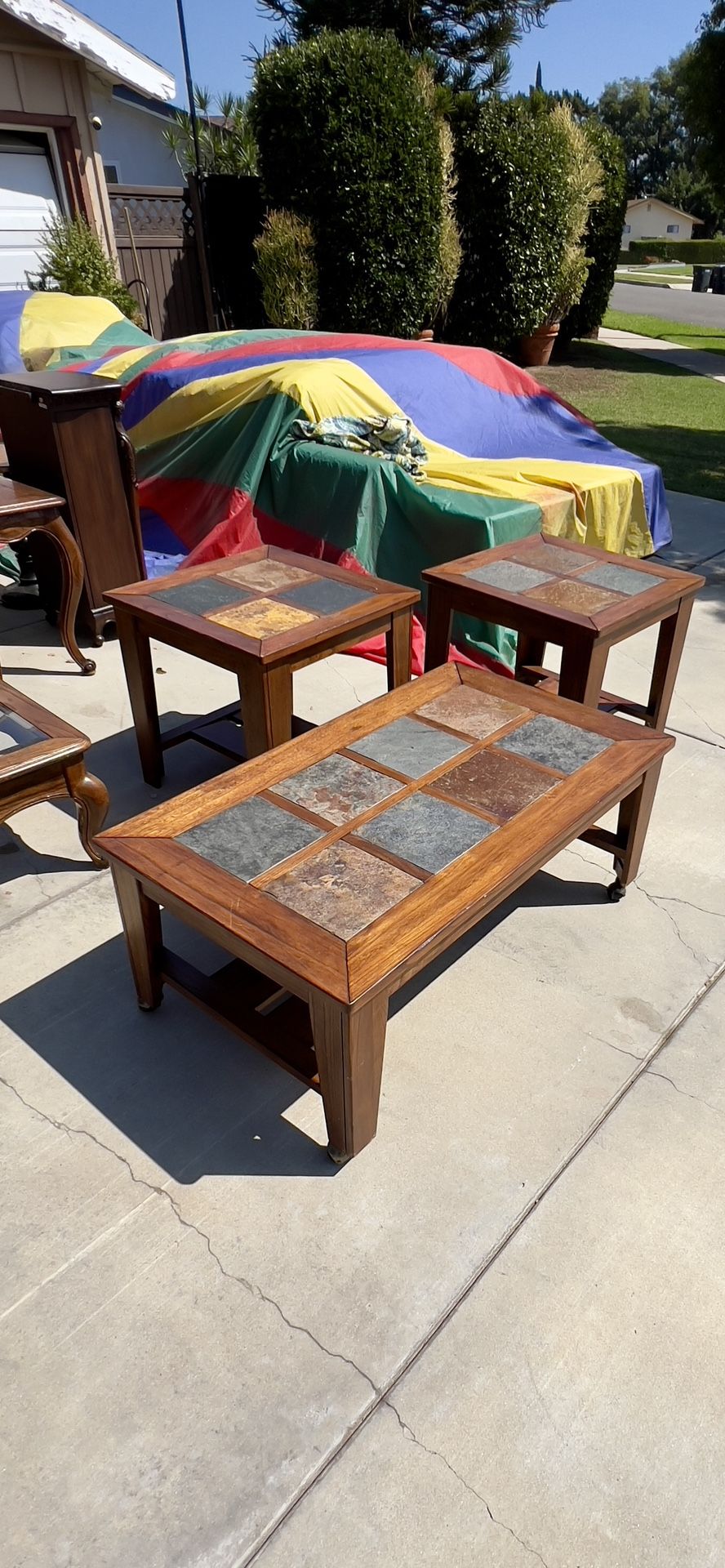 Wooden Coffee and End Tables Set