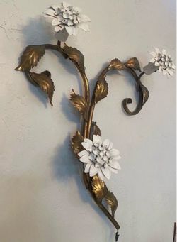 MidCentury Italian Brass Wall Lamp Sculpture Sconce