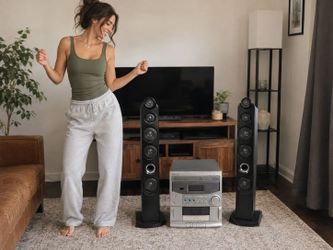 Emerson MS9838 music center 3Disc Stereo System w/ Tower Speakers