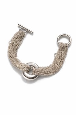 Tiffany & Co. Sterling Silver Circle Mesh Bracelet Multi Strand Bangle