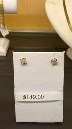 Gold and diamond earrings $149