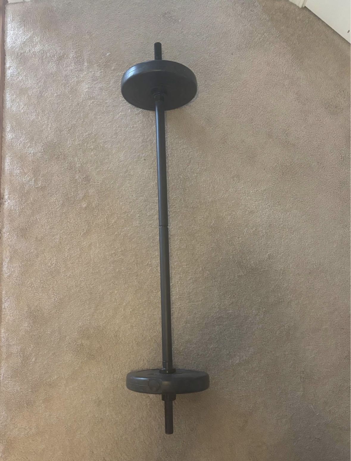 1” Weight lifting bar with weight clamps + weights