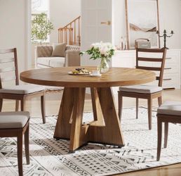round wood dining table