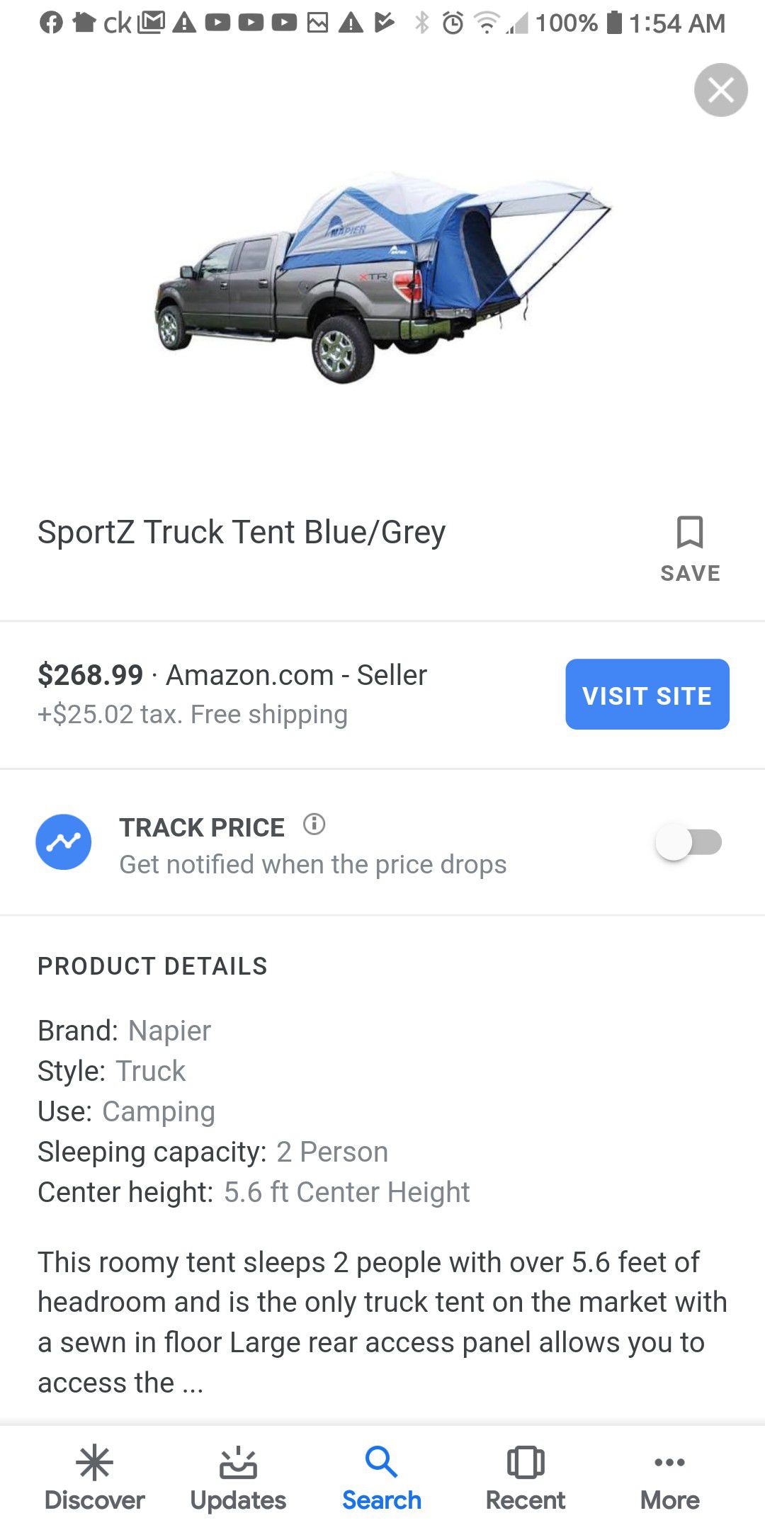 Sportz truck tent 50.00$