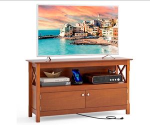 Wooden TV Stand with X-Frame Sides