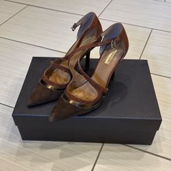 Tahari Brown Suede Heels