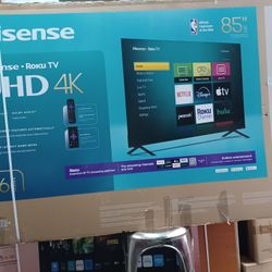 Big Savings.  85" Screen Led Smart 4k By Hisense With Roku Streaming.  Endless Entertainment