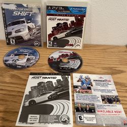 NEED FOR SPEED PS3 BUNDLE Most Wanted + Shift PlayStation 3 Game Lot