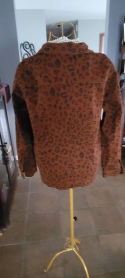 Denim cheetah print jacket.  Worn once