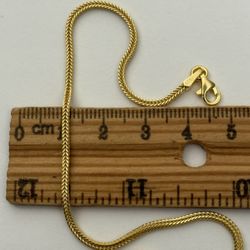 925 Silver 8” 2mm braid braided snake chain bracelet 18k yellow gold plated