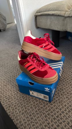 Women Adidas Gazelle Bold (red/ burgundy/velvet)