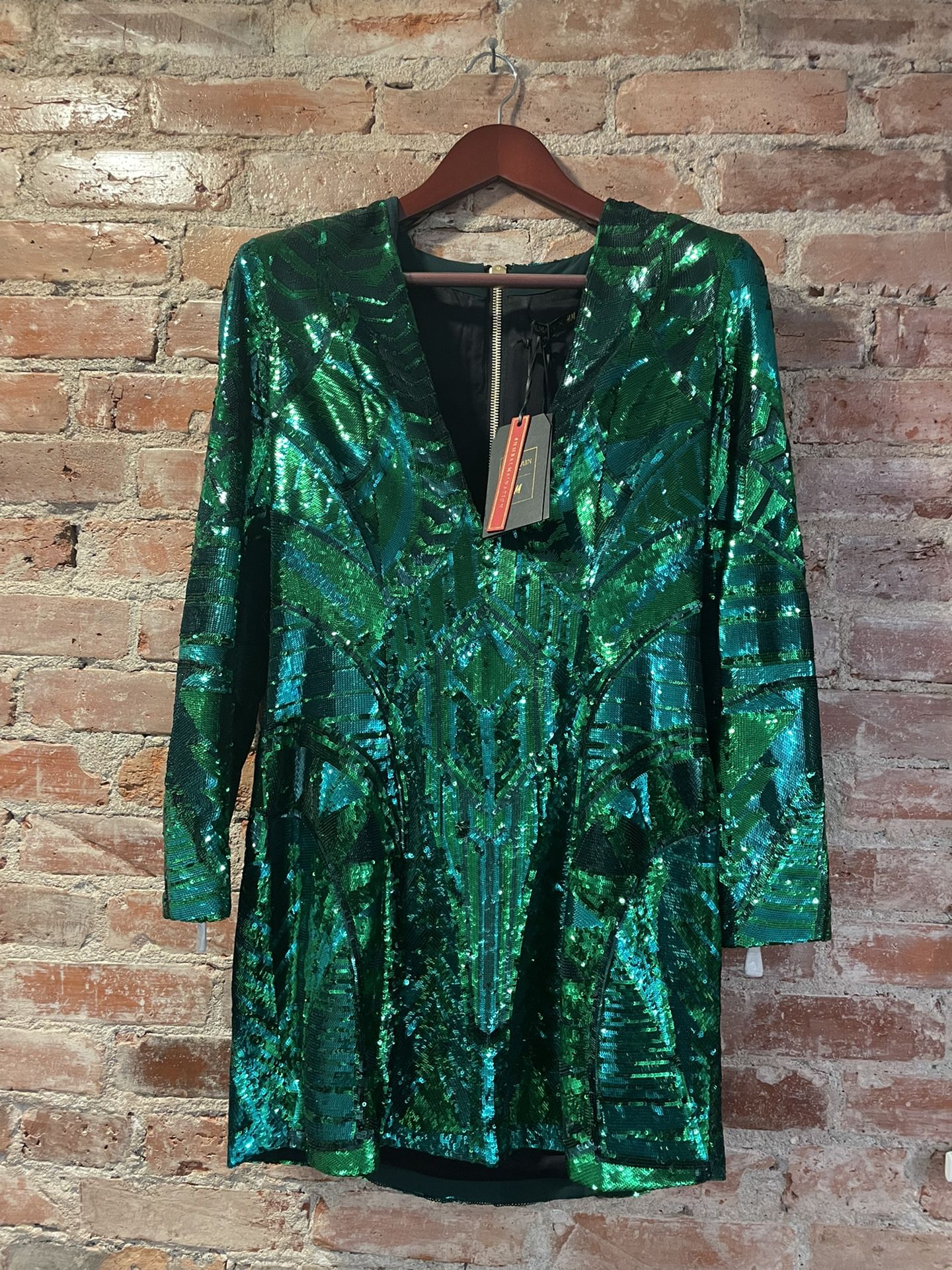 Balmain  H&M collab Green Sequin dress NWT/ size 4 