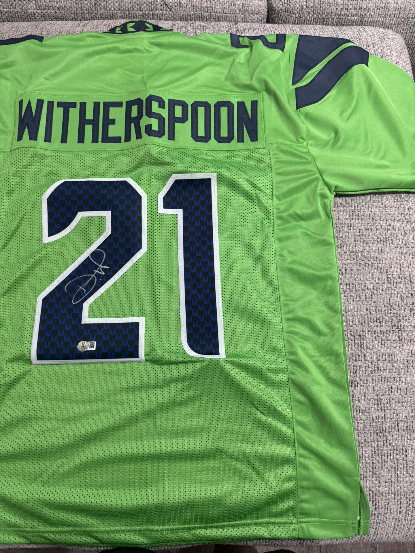 Devon Witherspoon Signed Autograph Custom Jersey - Beckett Coa - Seattle Seahawks