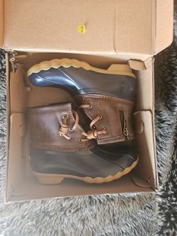 Sperry Kids Duck Boots Brown and Black toddler's size 11