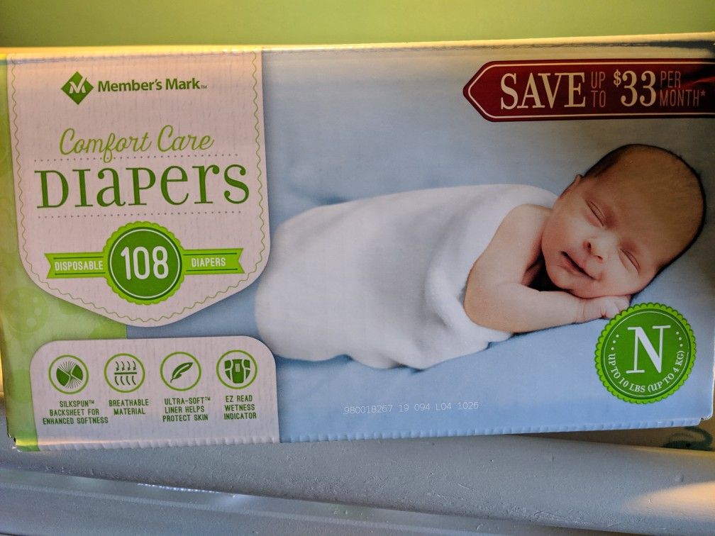 Newborn diapers 108....$10