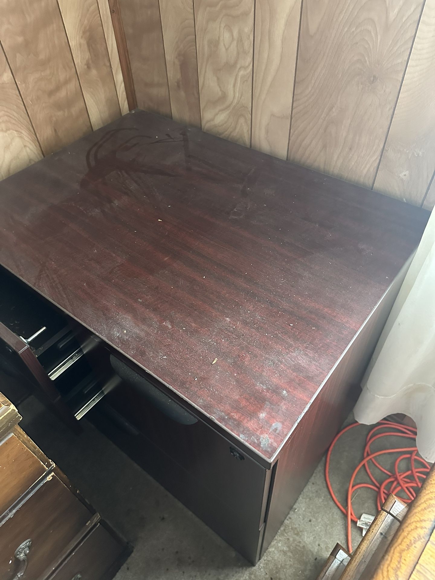 Circular Office Table And Square End Desk With Drawers
