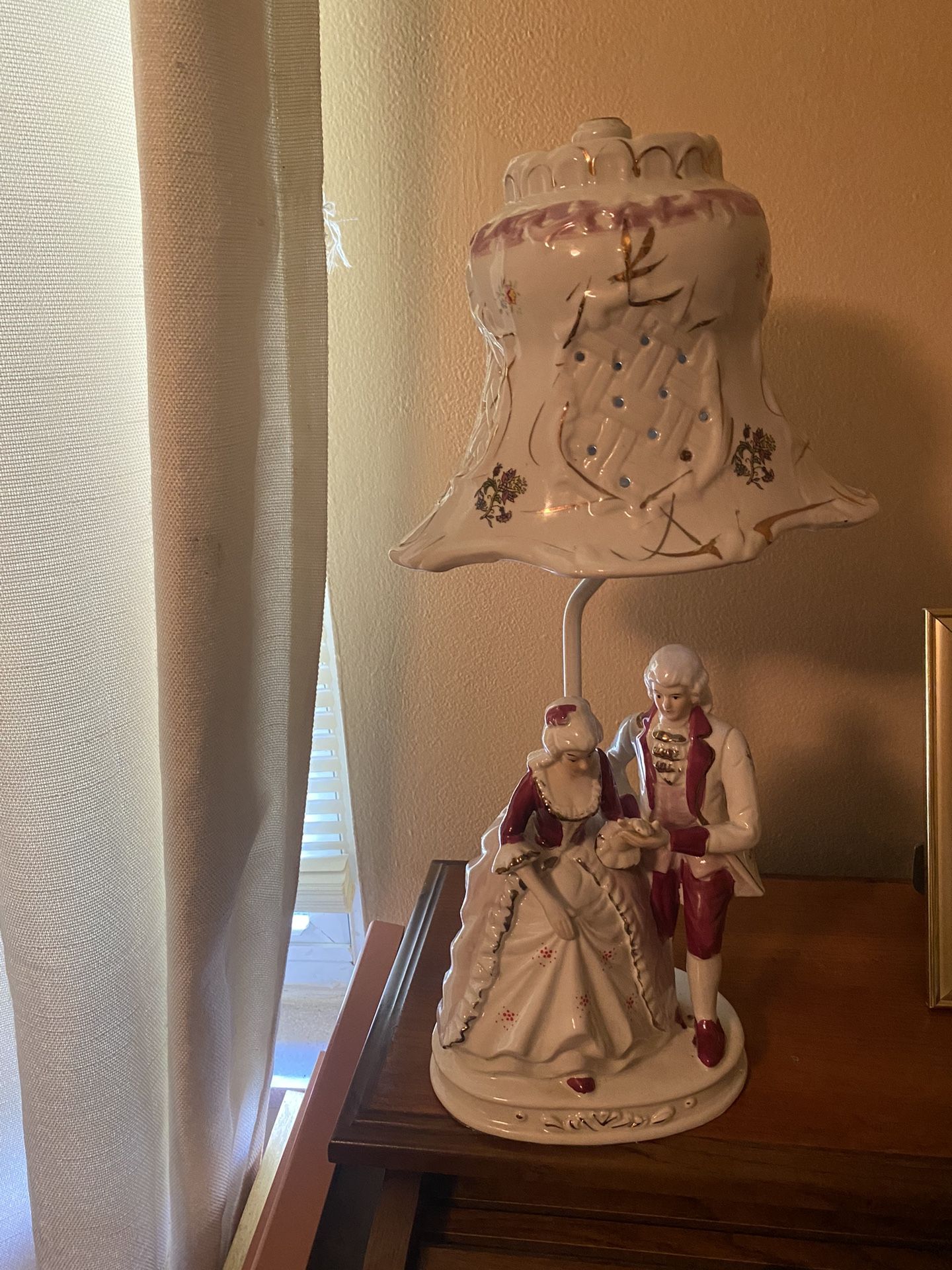 Antique R.O.C Porcelain Victorian Lamp 