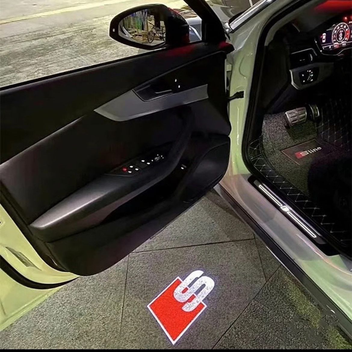 2Pcs 3D Audi HD S LOGO GHOST LASER PROJECTOR DOOR UNDER PUDDLE LIGHTS FOR AUDI