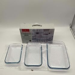 *NEW* Emeril Lagasse 3 Piece Rectangle Glass Casserole Dish